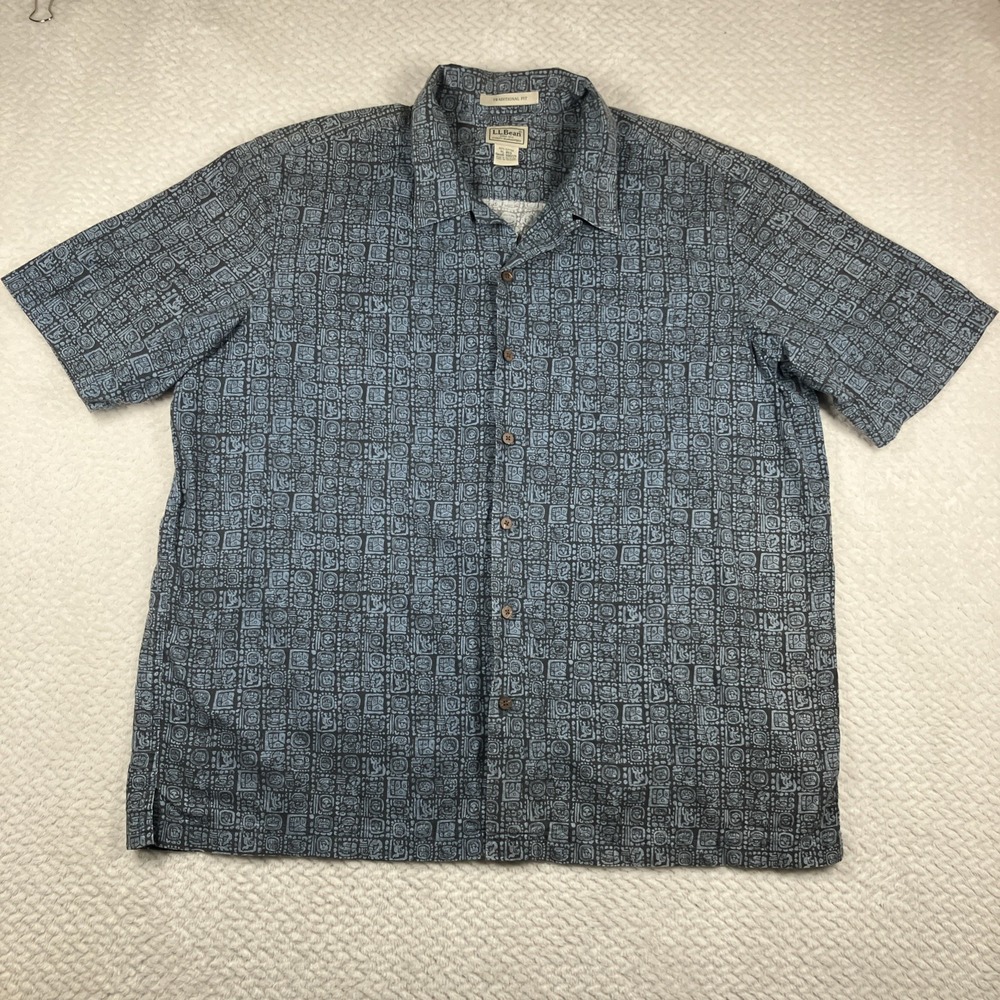 L.L.‎ Bean Button Up Short Sleeve Casual Shirt Traditional Fit XL